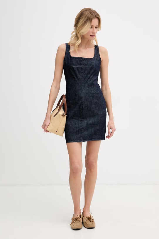 Calvin Klein Jeans šaty rifľové LV047F793G tmavomodrá SS26