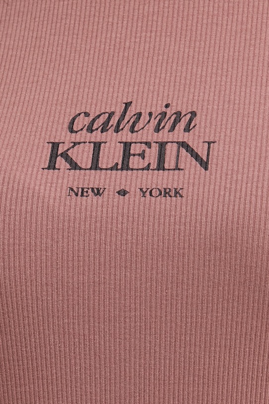 Calvin Klein Jeans sukienka bawełniana z elastanem LV044F241G brązowy