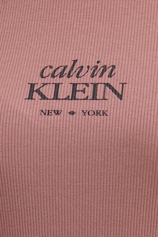 Calvin Klein Jeans sukienka bawełniana z elastanem LV044F241G brązowy