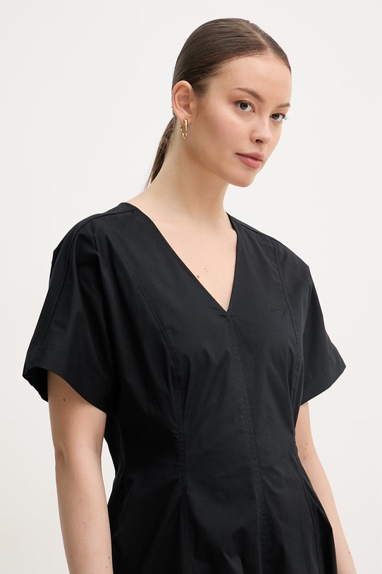 Calvin Klein Jeans haljina A-kroja od pamuka s elastanom crna LV047F003G