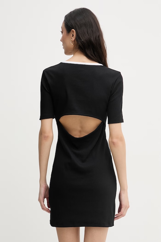 Ρούχα Calvin Klein Jeans φόρεμα βαμβάκι με ελαστάν LV047F224G μαύρο