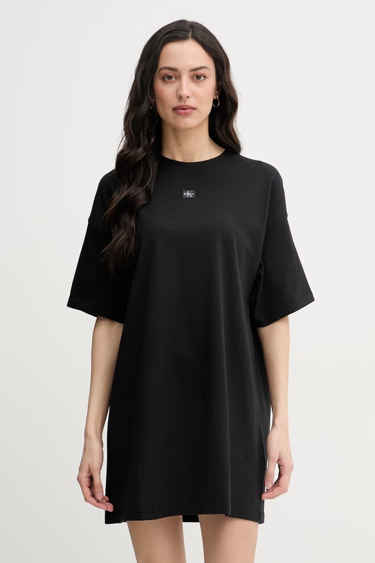 Calvin Klein Jeans šaty bavlnené čierna LV047F228G