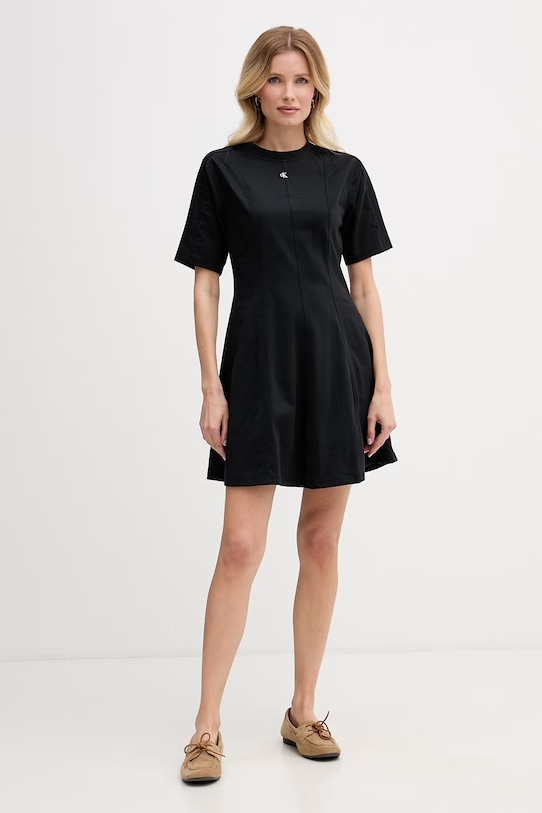 Calvin Klein Jeans šaty bavlnené LV047F229G čierna SS26