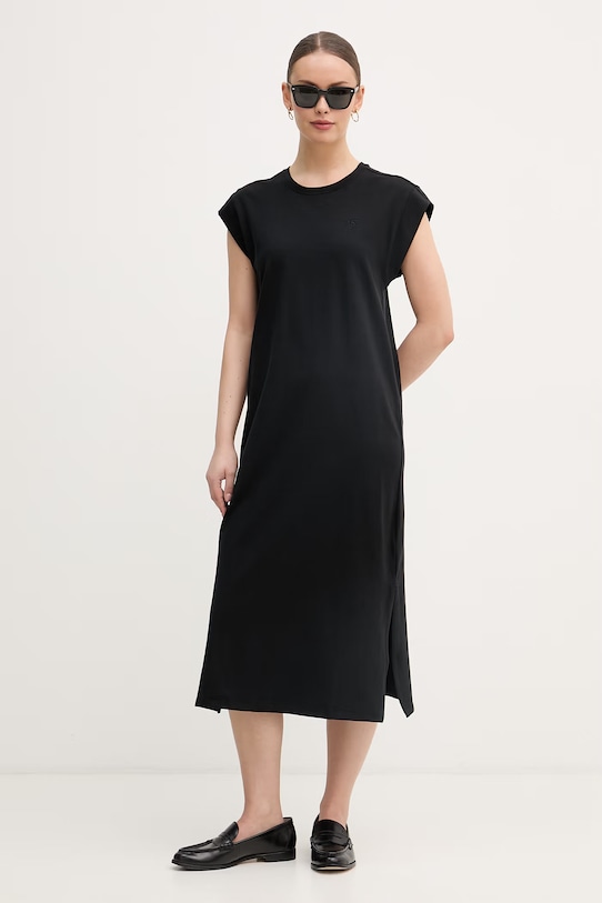 Calvin Klein Jeans рокля от памук LV047F245G черен SS26