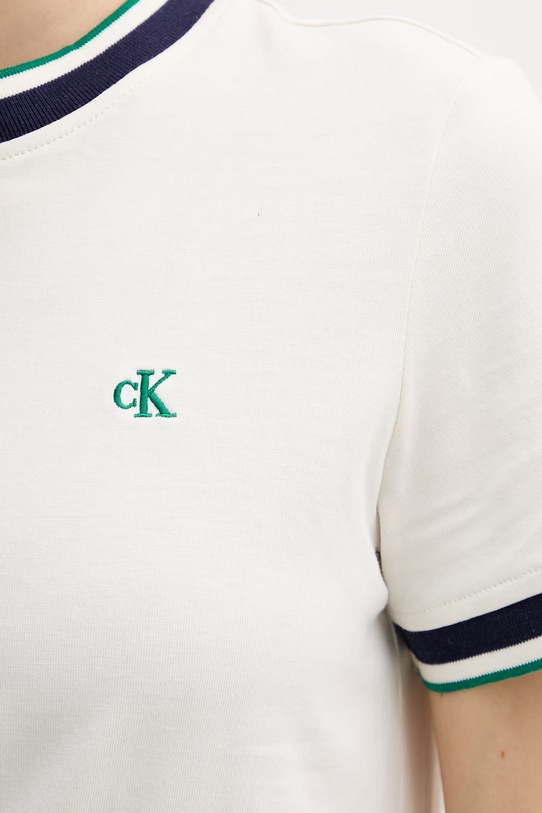 Calvin Klein Jeans sukienka bawełniana LV047F248G beżowy