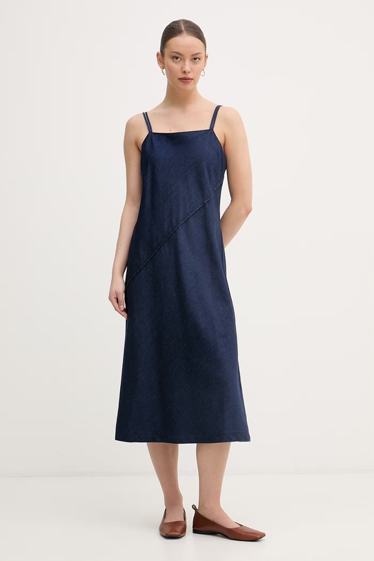 Calvin Klein Jeans šaty rifľové tmavomodrá LV047F747G