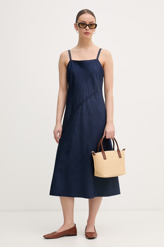 Calvin Klein Jeans šaty rifľové LV047F747G tmavomodrá SS26