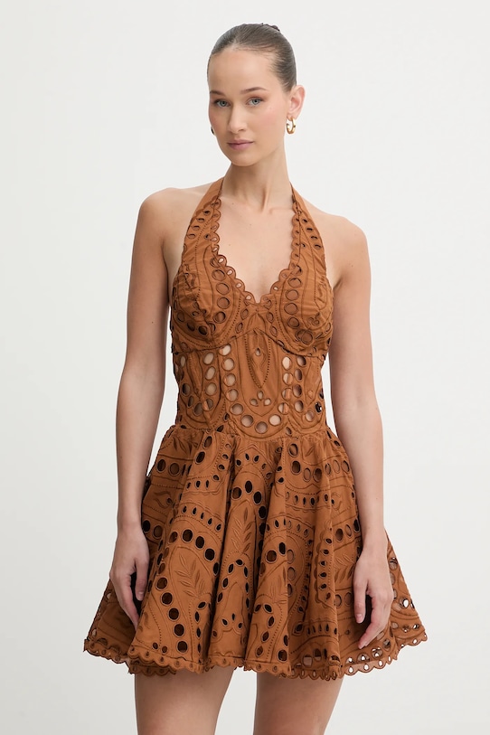Charo Ruiz Ibiza sukienka Sandlight casual brązowy 263604