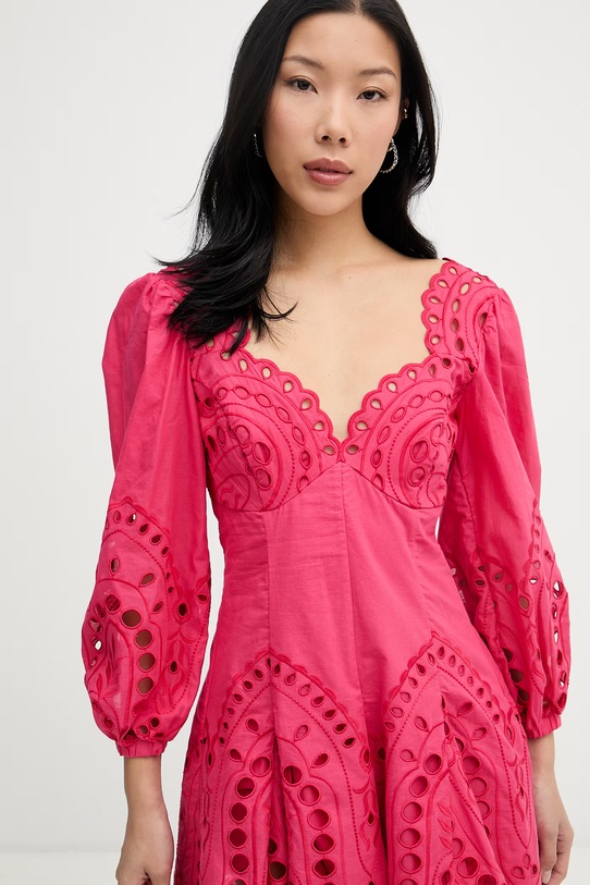 Charo Ruiz Ibiza šaty s bavlnou Esmare ružová 263605