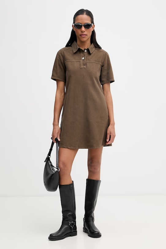 Marc O'Polo sukienka 5000008072 brązowy SS26