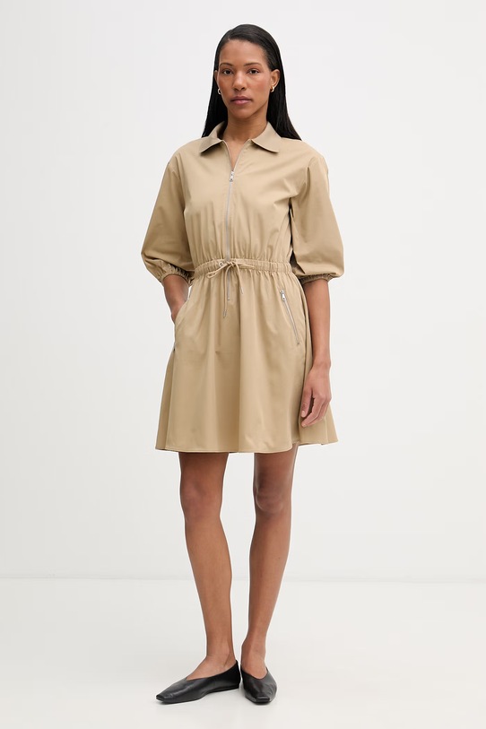 Marc O'Polo sukienka z bawełną 5000008225 beżowy SS26