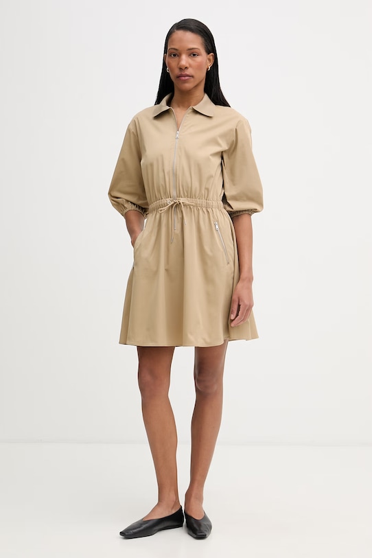 Marc O'Polo sukienka z bawełną 5000008225 beżowy SS26