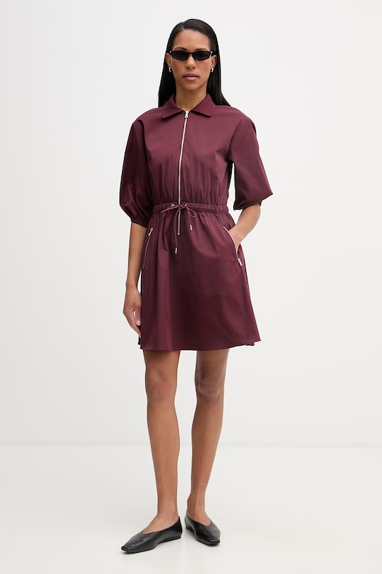 Marc O'Polo sukienka z bawełną 5000008225 bordowy SS26