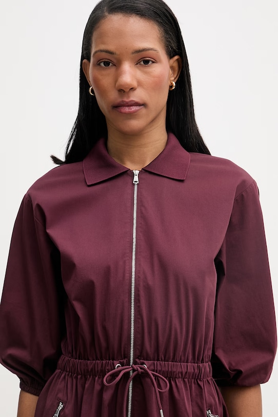 Marc O'Polo sukienka z bawełną bordowy 5000008225