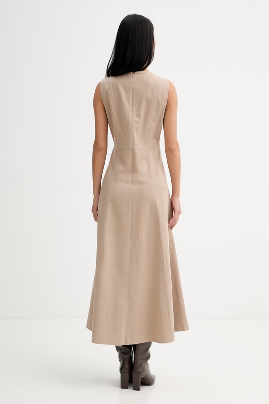 Oblačila Marc O'Polo obleka A-kroja z dodatkom lanu 5000013229 bež