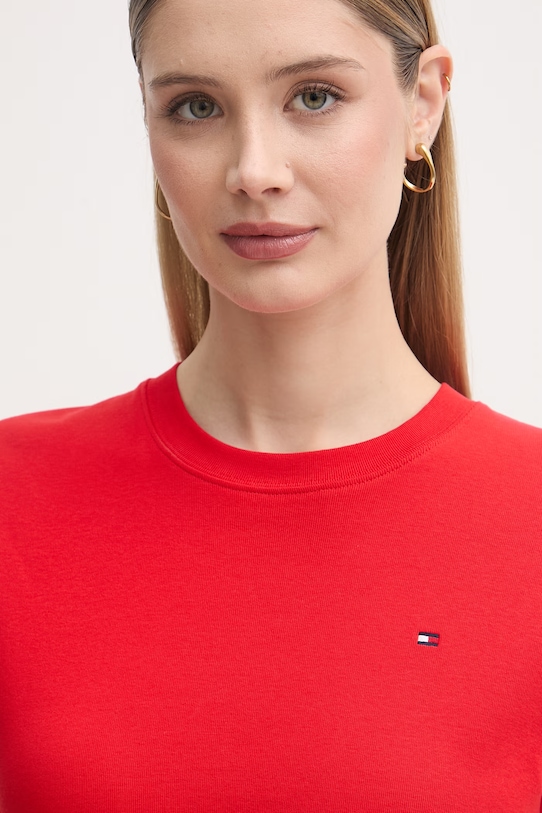 Tommy Hilfiger šaty bavlnené červená WW0WW51148