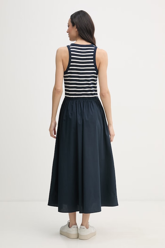 Odzież Tommy Hilfiger sukienka rozkloszowana bawełniana WW0WW49628 granatowy