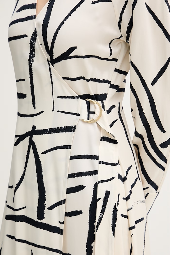 Tommy Hilfiger haljina na preklop od viskoze WW0WW48934 bež