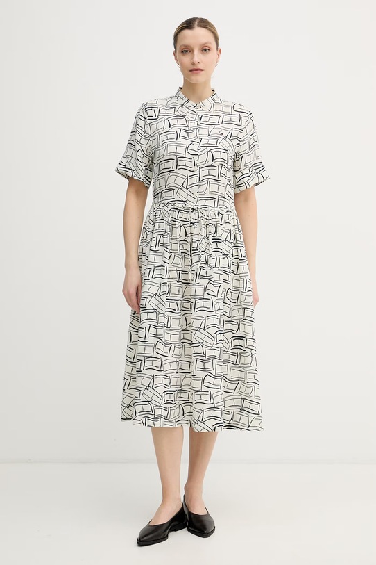 Tommy Hilfiger ljetna haljina od lana bež WW0WW49633