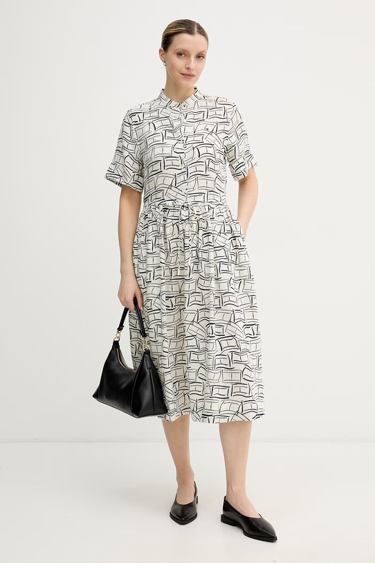 Tommy Hilfiger ljetna haljina od lana WW0WW49633 bež SS26