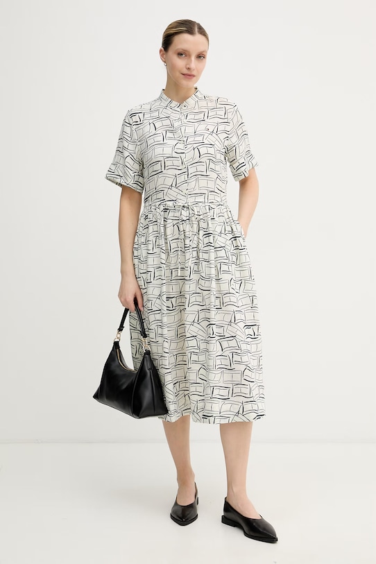 Tommy Hilfiger ljetna haljina od lana WW0WW49633 bež SS26