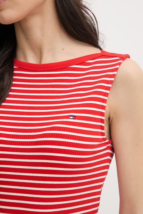 Tommy Hilfiger sukienka z wiskozy WW0WW49311 czerwony