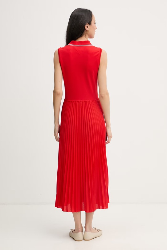 Odjeća Tommy Hilfiger plisirana haljina s pamukom WW0WW49621 crvena