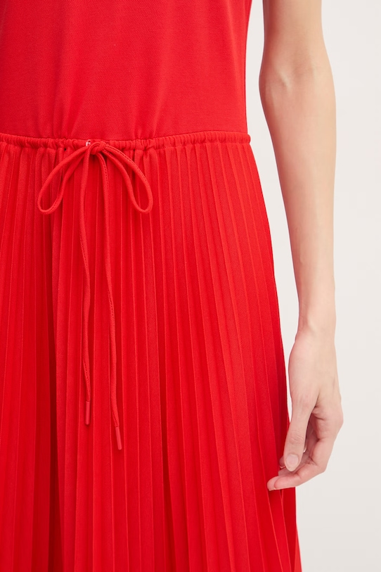 Tommy Hilfiger plisirana haljina s pamukom WW0WW49621 crvena