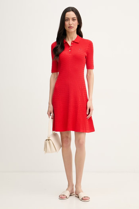 Tommy Hilfiger pletena haljina WW0WW48684 crvena SS26