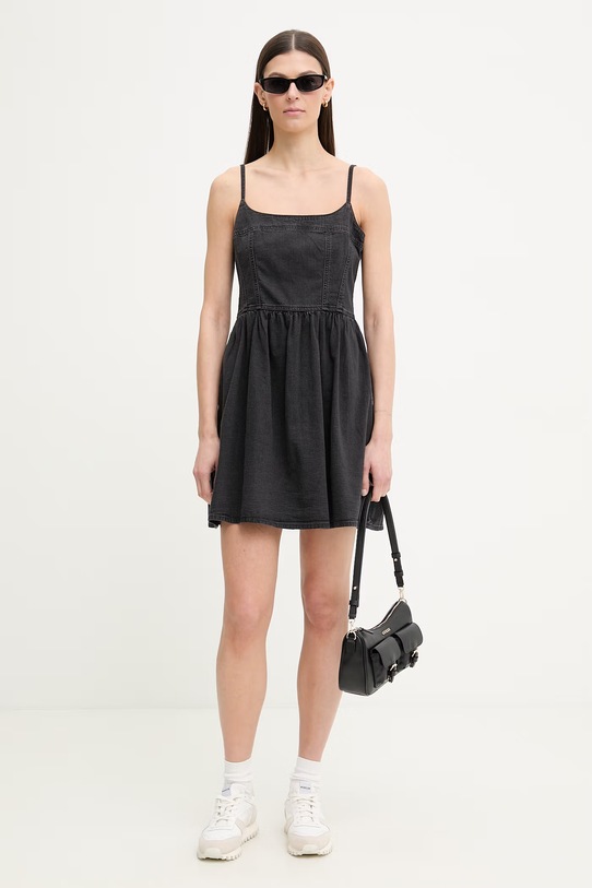 Levi's denim obleka JOLENE DENIM 005IG.0000 črna SS26