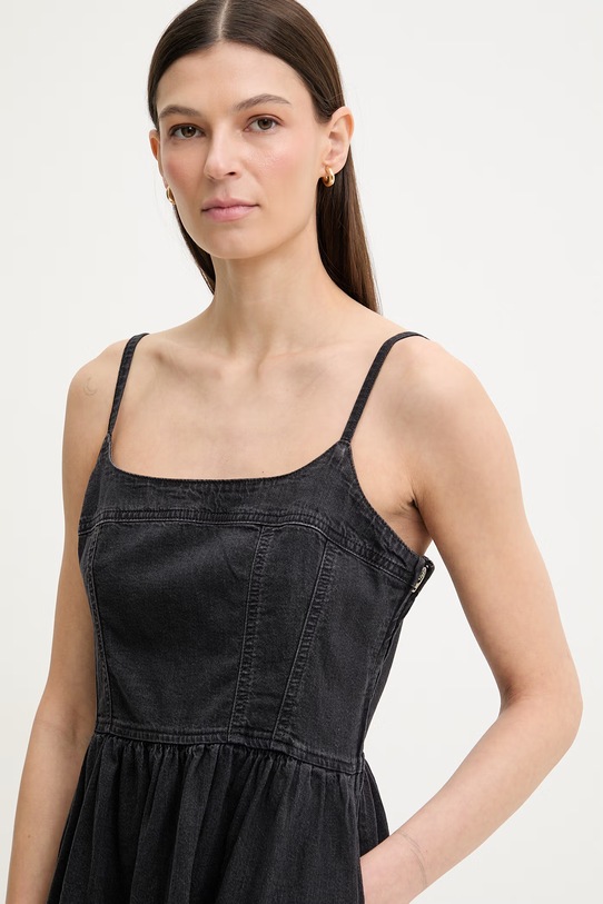 Levi's denim obleka JOLENE DENIM črna 005IG.0000