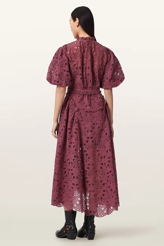 AllSaints φόρεμα flared ODETTE W001DE ροζ SS26