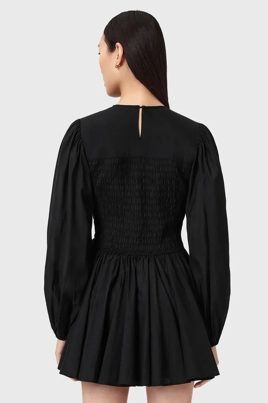 AllSaints sukienka rozkloszowana bawełniana CHIA W014DE czarny SS26