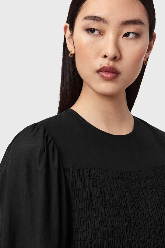 AllSaints sukienka rozkloszowana bawełniana CHIA czarny W014DE