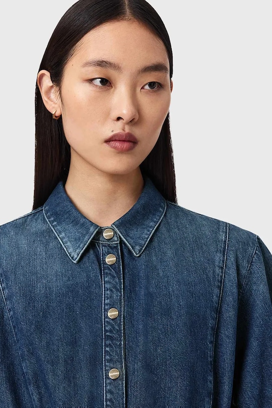 AllSaints sukienka rozkloszowana jeansowa ARLO niebieski W015DE