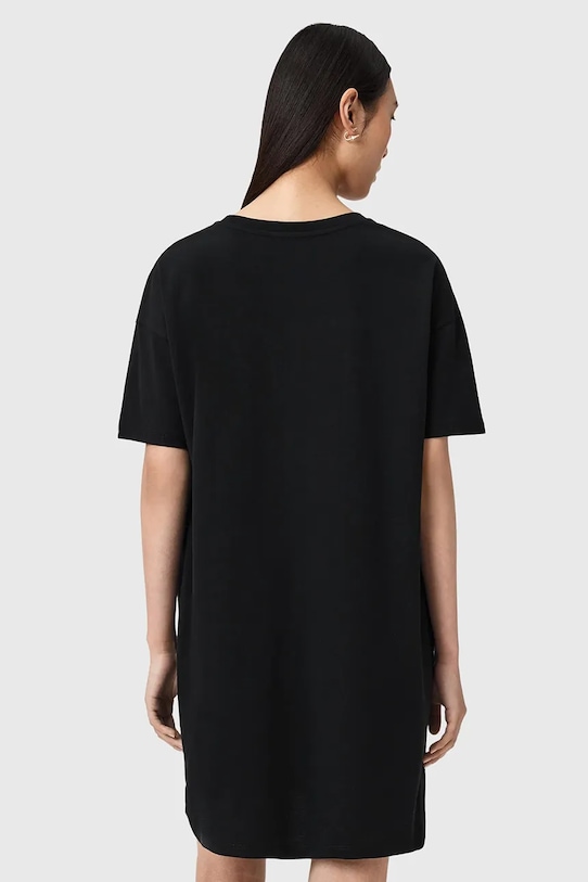 AllSaints sukienka bawełniana ZAYA W053DE czarny SS26