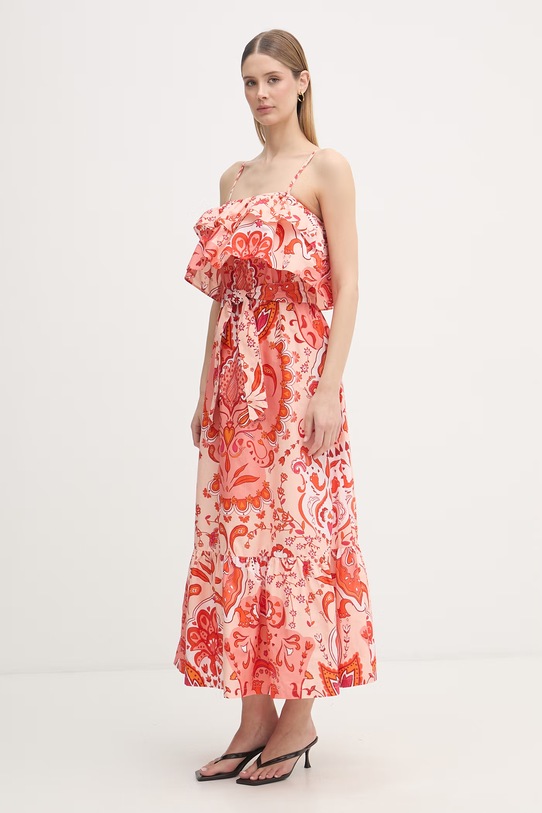Gaudi sukienka letnia bawełniana 611BD15018 pomarańczowy SS26