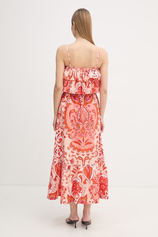 Odzież Gaudi sukienka letnia bawełniana 611BD15018 pomarańczowy