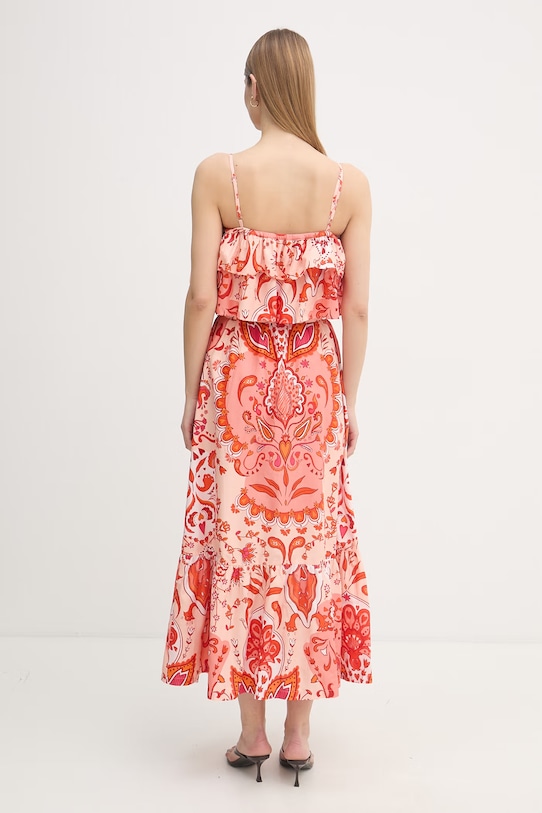 Odzież Gaudi sukienka letnia bawełniana 611BD15018 pomarańczowy