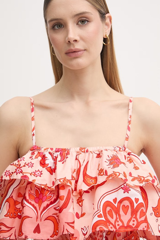 Gaudi sukienka letnia bawełniana pomarańczowy 611BD15018