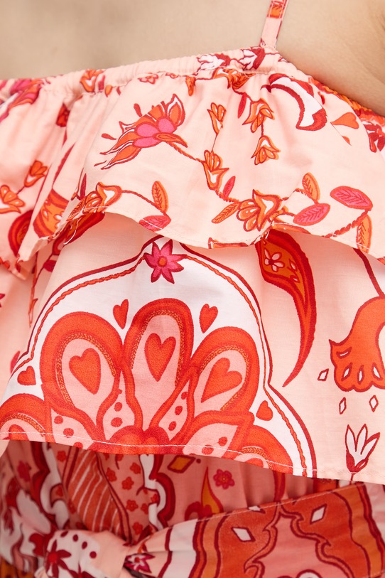 Gaudi sukienka letnia bawełniana 611BD15018 pomarańczowy