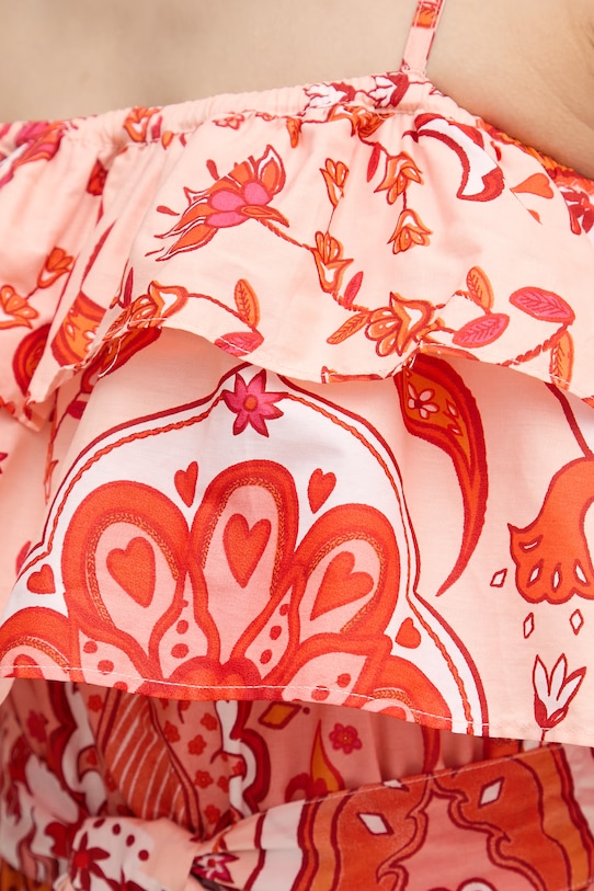 Gaudi sukienka letnia bawełniana 611BD15018 pomarańczowy