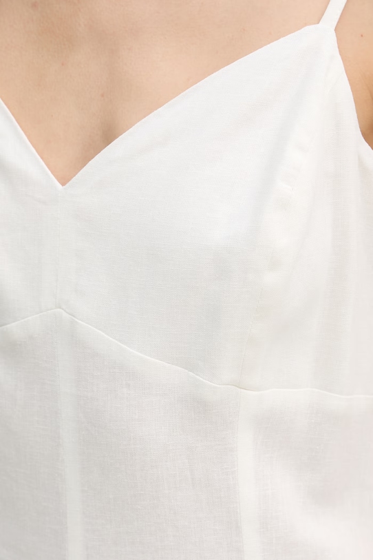 Gaudi φόρεμα flared με λινό 611BD15027 μπεζ