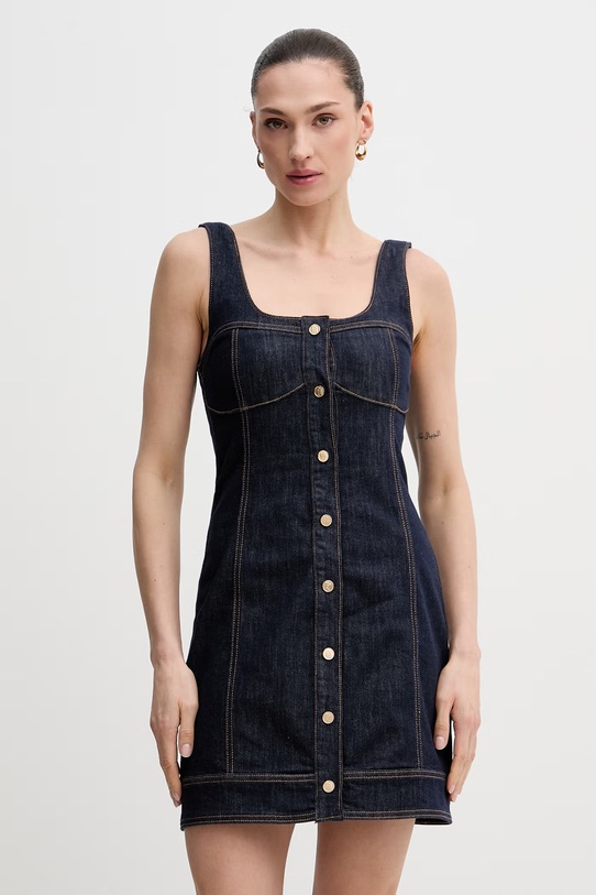 Gaudi rochie jeans mini bleumarin 611BD16002