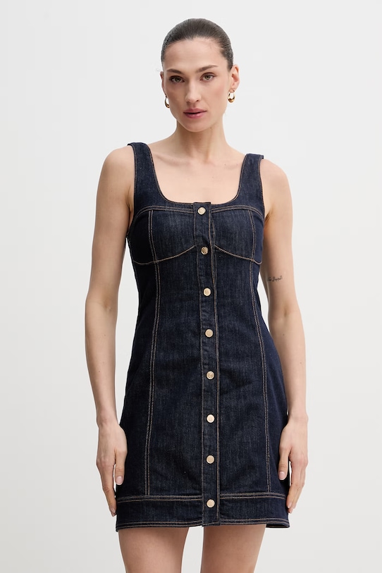 Gaudi rochie jeans mini bleumarin 611BD16002