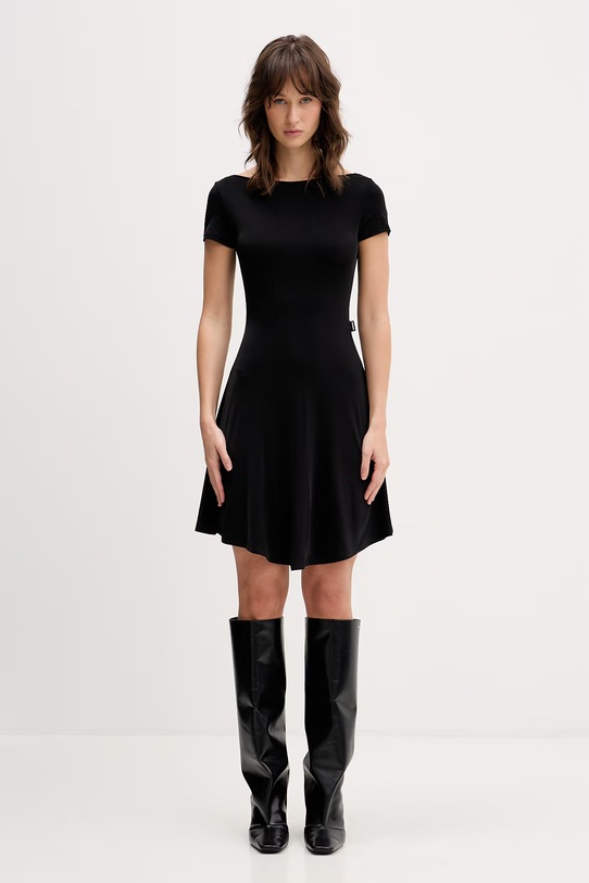 VETEMENTS sukienka Ribbon okrągły czarny WE76DR448B