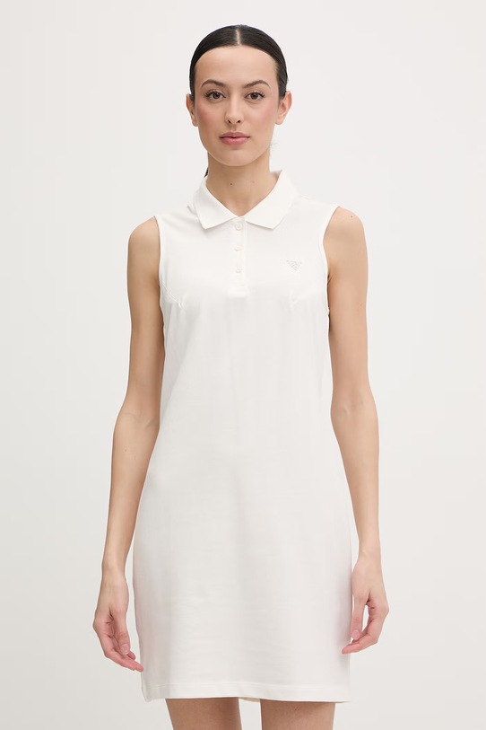 Guess sukienka bawełniana z elastanem SILVY beżowy V6GK09.K3152