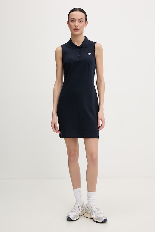 Guess платье из хлопка с эластаном SILVY V6GK09.K3152 тёмно-синий SS26