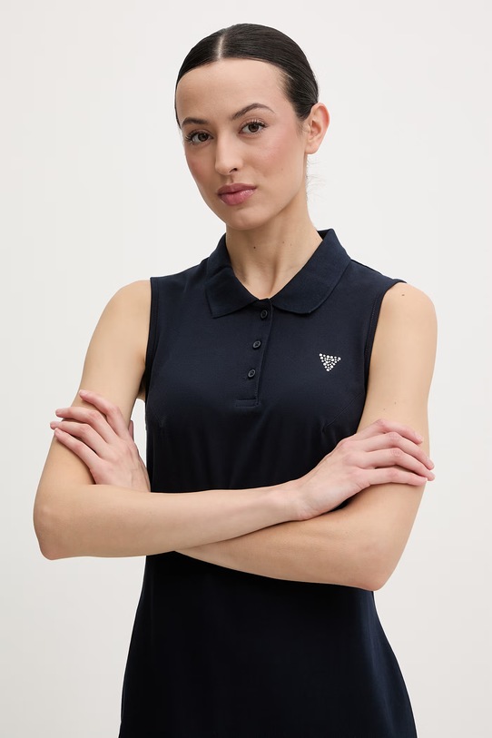 Guess платье из хлопка с эластаном SILVY тёмно-синий V6GK09.K3152