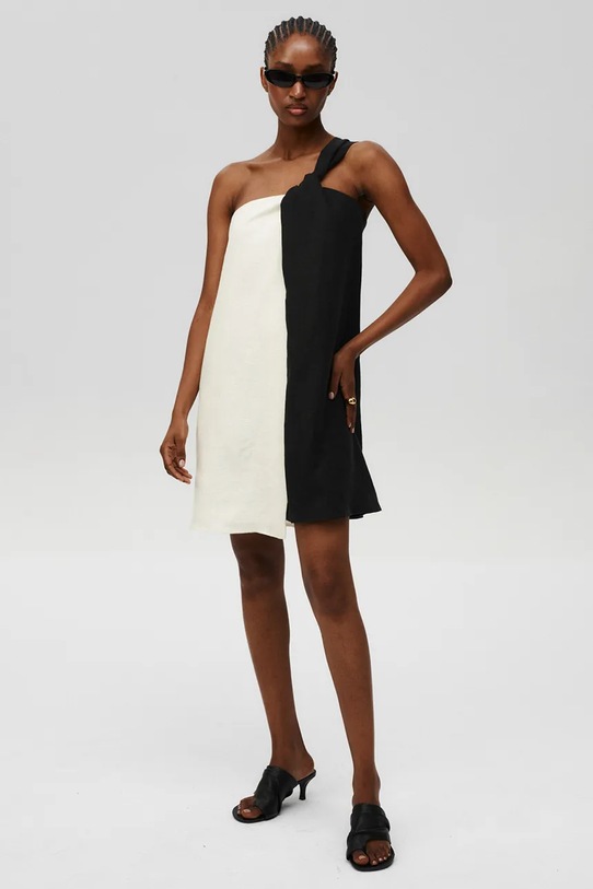 Undress Code sukienka lniana Orchid Dress casual czarny 1167UC